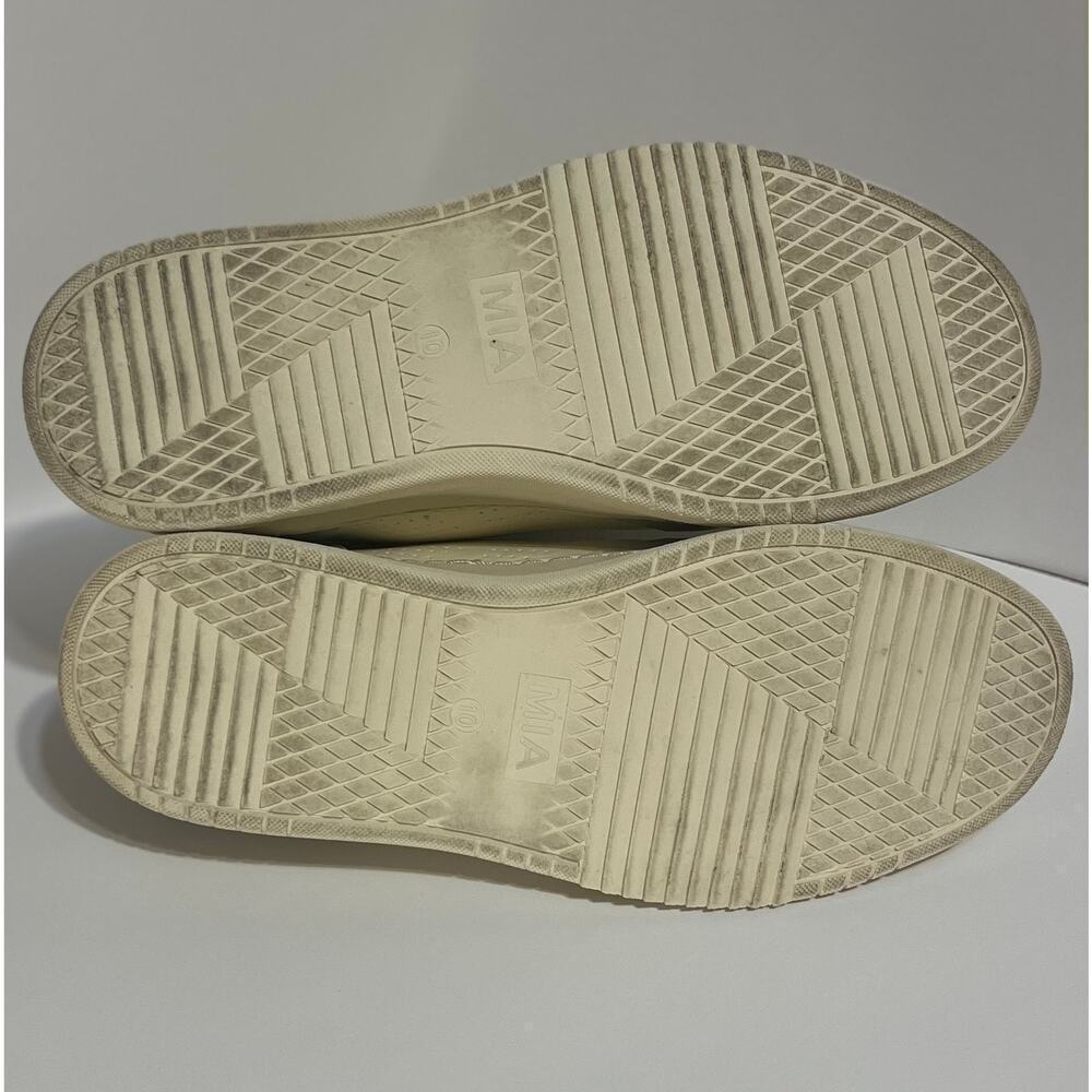MIA Womens Platform Sneakers Shoes Sz 10 Gray Cream Lace Up Casual Color Block - Picture 6 of 7